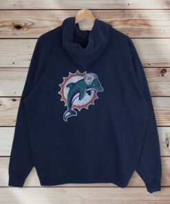 Vintage Style NFL Miami Dolphins Full Zipper Hoodie Printed Big Logo NFL Miami Dolphins Sweater Pullover, Hoodie, Shirt Gifts for Fans