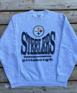 Vintage Style Pittsburgh Steelers Crewneck T Shirt Hoodie Sweatshirt Full Size Full Color Gift for NFL Fans