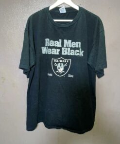 Vintage Style Raiders Real Man Wear Black T Shirt Hoodie Sweatshirt Full Size Full Color Gift for NFL Fans