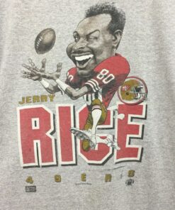 Vintage Style Rare Jerry Rice NFL By T-Shirt Hoodie Sweatshirt Full Size Full Color Gift for NFL Fans