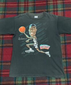 Vintage Style San Antonio Spurs David Robinson T-Shirt Sweatshirt Pullover Hoodie Reprinted Full Color Full Size Gift for BNA Fans