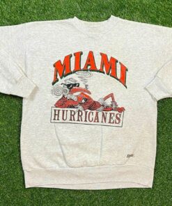 Vintage Style University of Miami Hurricanes Crewneck Sweatshirt, Miami Hurricane Sweater, Vintage Style 90s Shirt, Gift for Her, Gift For Him