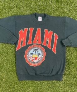 Vintage Style University of Miami Hurricanes Crewneck Sweatshirt, Miami Hurricanes Sweater, Vintage Style 90s Shirt, Gift for Her, Gift For Him