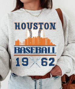 Vintage Styled Houston Baseball MLB Sweatshirt, Hoodie Shirt Gifts for MLB Fans