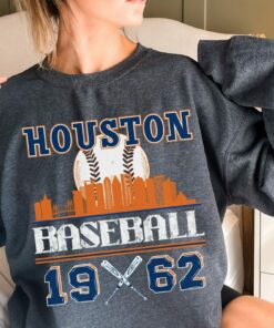 Vintage Styled Houston Baseball MLB Sweatshirt, Hoodie Shirt Gifts for MLB Fans