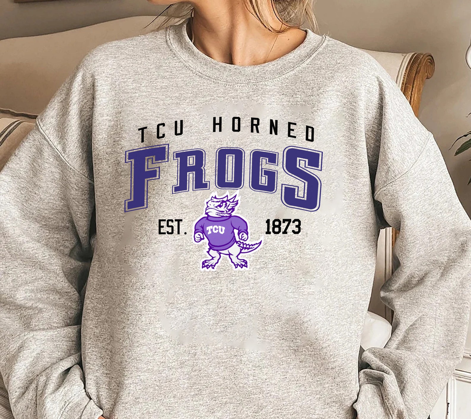 Vintage TCU Horned Frogs Est 1873 Sweatshirt, Horned Frogs Shirt, Texas Christian University Shirt, Ncaa Shirt, Vintage Shirt