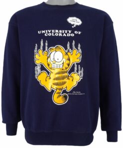 Vintage University Of Colorado, Garfield Crew Neck Sweatshirt 1990s Vintage Style Hoodie Shirt Reprinted Full Size Gifts for Fans