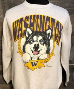 Vintage University of Washington Huskies 1990s College Sweatshirt, Washington Huskies Sweater, Gift For Her, Gift For Him