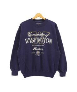 Vintage University of Washington Huskies Big Logo Spell Out Print Crewneck Pullover Sweatshirt Sportswear Style