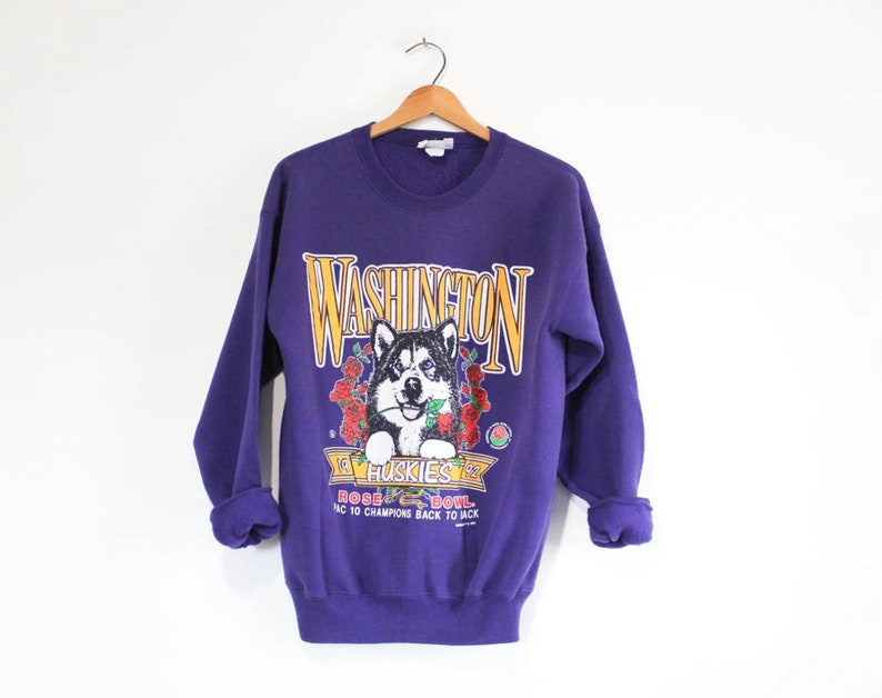 Vintage University of Washington Huskies Rose Bowl 1991 1992 Sweatshirt, Washington Huskies Crewneck Sweatshirt, Washington Huskies Shirt