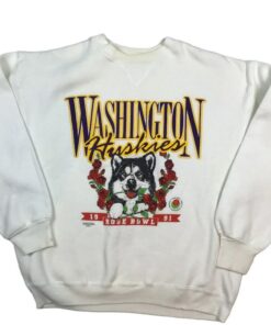 Vintage University of Washington Huskies Rose Bowl 1991 Sweatshirt, Washington Huskies Crewneck Sweatshirt, Gifts for NCAA Fans