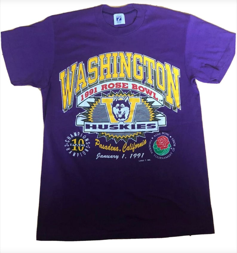 Vintage University of Washington Huskies Rose Bowl 1991 Sweatshirt, Washington Huskies Crewneck Sweatshirt, Washington Huskies Shirt