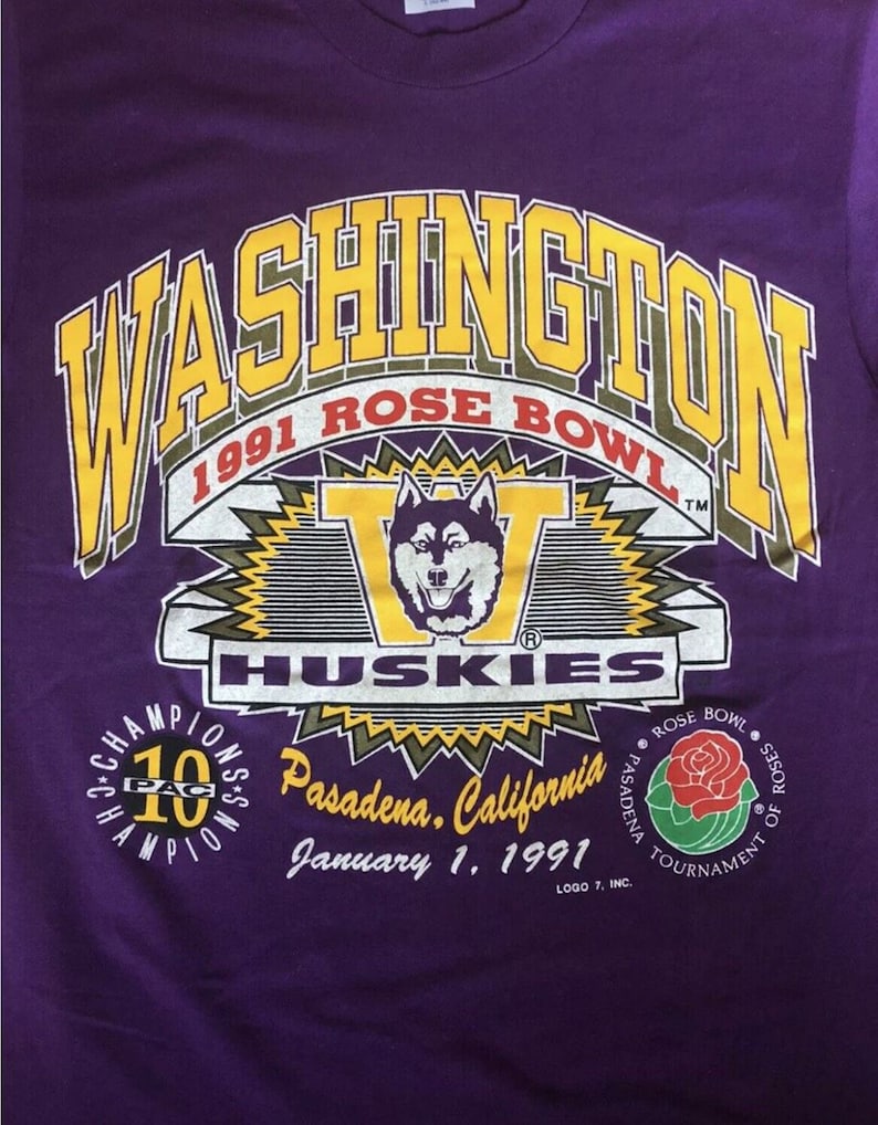 Vintage University of Washington Huskies Rose Bowl 1991 Sweatshirt, Washington Huskies Crewneck Sweatshirt, Washington Huskies Shirt