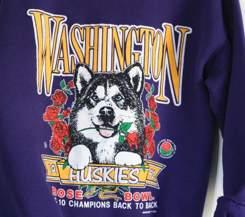 Vintage University of Washington Huskies Rose Bowl 1992 Sweatshirt, Washington Huskies Tide Shirt, Washington Huskies Hoodie, Gift For Her