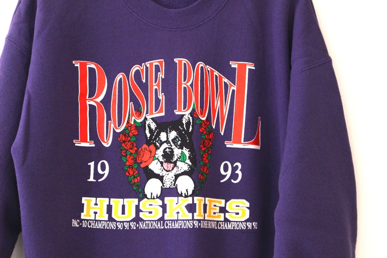 Vintage University of Washington Huskies Rose Bowl 1993 Sweatshirt, UW Hoodie College Student Gift, Gifts For NCAA Fans