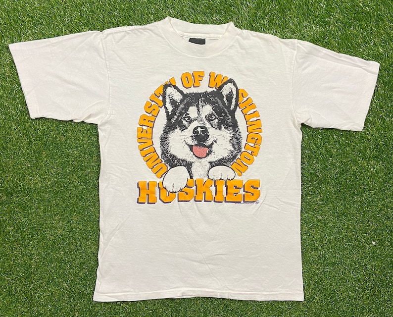 Vintage University of Washington Huskies T Shirt NCAA College Football 1990s 90s, UW Sweatshirt Gifts For NCAA Fans