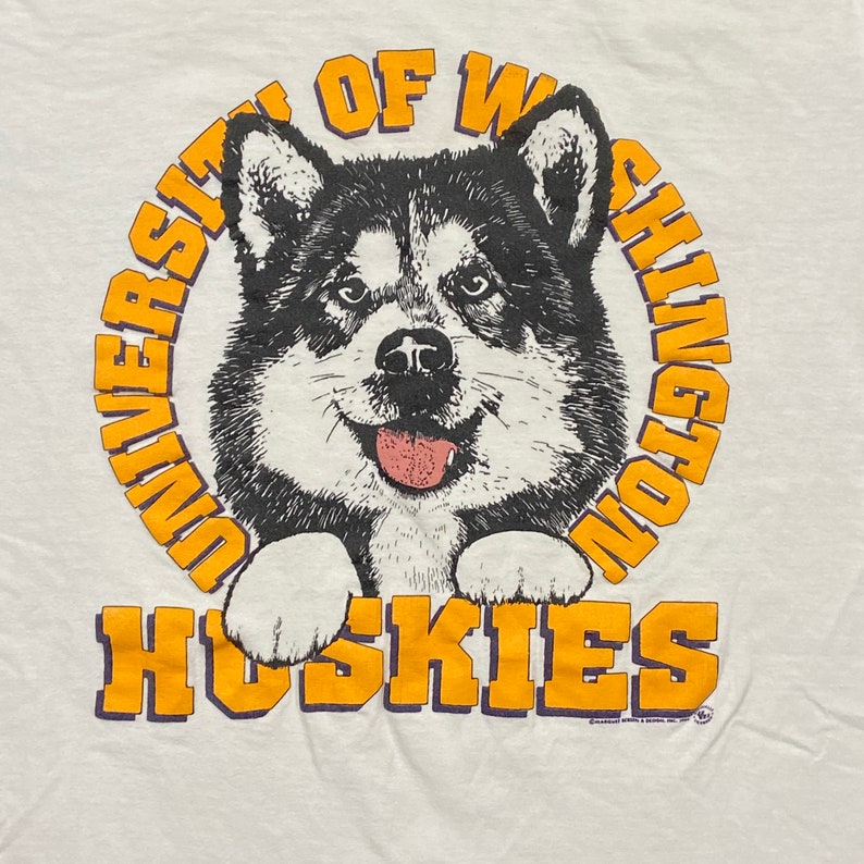 Vintage University of Washington Huskies T Shirt NCAA College Football 1990s 90s, UW Sweatshirt Gifts For NCAA Fans