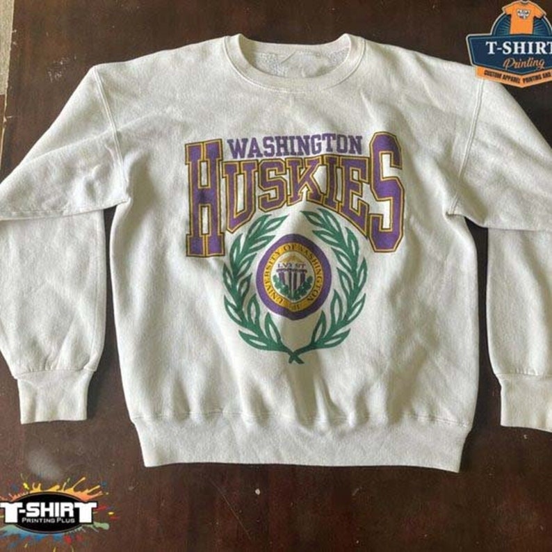 Vintage University of Washington Logo Sweatshirt, NCAA Washington Huskies Shirt, University of Washington Shirt, NCAA Shirt, Vintage Shirt