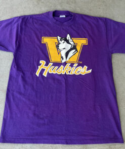 Vintage Washington Huskies NCAA Pac 10 Football Jerzees L Purple 90s T Shirt, UW Sweatshirt Gifts For NCAA Fans
