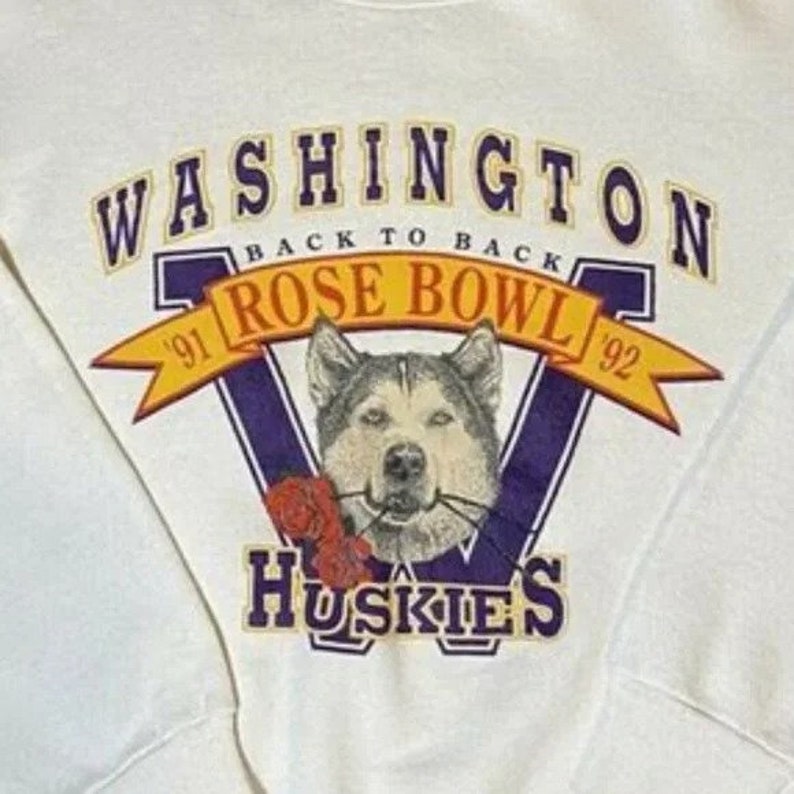 Vintage Washington Huskies Rose Bowl Sweatshirt, NCAA Washington Huskies Shirt, University of Washington Shirt, NCAA Shirt, Vintage Shirt