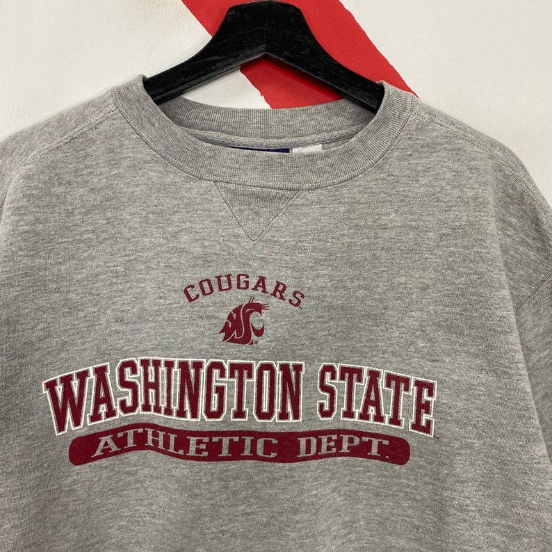 Vintage Washington State Cougars Sweatshirt Cougars Crewneck University Washington Sweater Washington Cougars Print Logo
