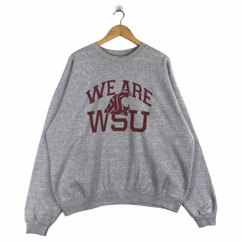 Vintage Washington State University WSU Big Logo Crewneck Sweatshirt Pullover