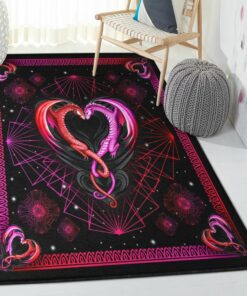 Violet Modern Area Rugs, Purple Dragon Couple Rug, Dragon Area Rug, Dragon Themed Rugs, Gift For Dragon Lovers, Personalized Rug, Carpet For Living Room, Bedding Room Home Decor DG104