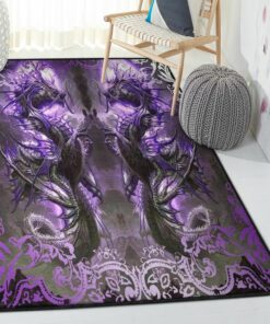 Violet Rugs, Dragon Spirit Art Purple Printed Rug, Dragon Area Rug, Dragon Themed Rugs, Gift For Dragon Lovers, Personalized Rug, Carpet For Living Room, Bedding Room Home Decor DG139