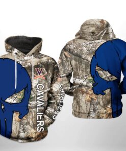 Virginia Cavaliers Ncaa Camo Veteran Hunting 3D All Over Print Hoodie, Zip-Up Hoodie