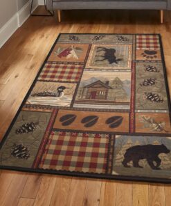 Washable Area Rugs, Rustic Rug, Rustic Rug, Rustic Lodge Area Rugs, Carpet for Living Room A02