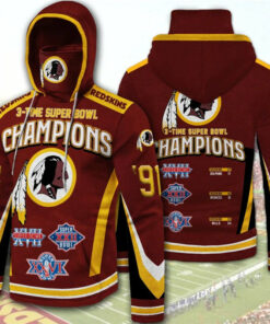 Washington Football Team Hoodies 3 Times Super Bowl Champions Gifts for Fans