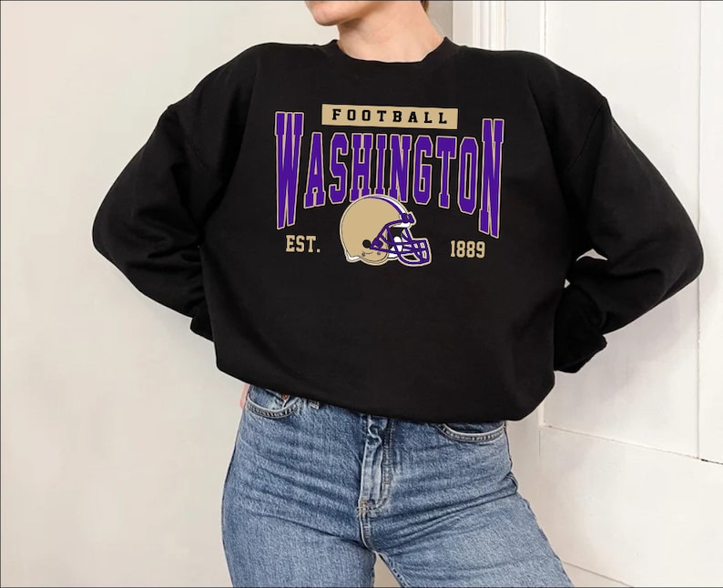 Washington Huskies Football Sweatshirt, Vintage Style Huskies Football, Football Sweatshirt, Washington Huskies Sweatshirt