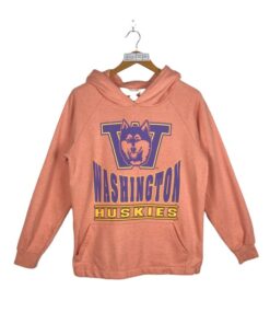 Washington Huskies Hoodie Medium Vintage University of Washington Football Sewn Patch Pullover Hoodie