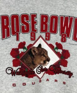 Washington State Cougar Sweatshirt Vintage 90s Rose Bowl 1998 Washington Cougar State University Pullover Crewneck