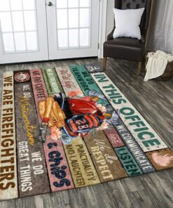 We Are Firefighters Rugs, Firefighter Area Rug, Fireman Carpet Gifts for Dad, Son, Fireman, Firefighter Lovers