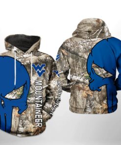 West Virginia Mountaineer Ncaa Camo Veteran Hunting 3D All Over Print Hoodie, Zip-Up Hoodie