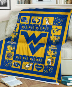 West Virginia Mountaineers University Sherpa Fleece Blanket Gifts for NCAA Fans