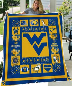 West Virginia Mountaineers University Sherpa Fleece Blanket Gifts for NCAA Fans