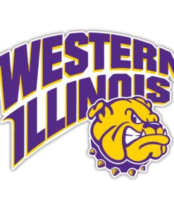 Western Illinois University – Lettering – Full Color Vinyl Decal For Car Door Windows Gifts For Football Fans