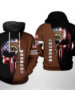 Western Michigan Broncos Ncaa Us Flag Skull 3D All Over Print Hoodie, Zip-Up Hoodie