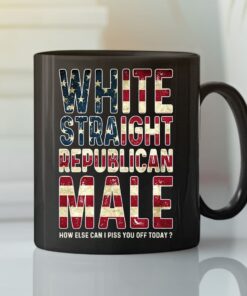 White Straight Republican Male Coffee Mug American Flag
