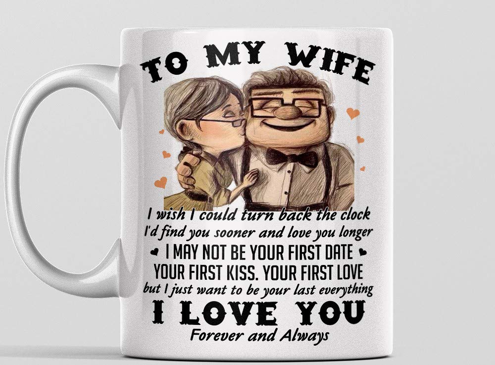Wife Mugs From Husband For Wedding Anniversary, Birthday, Mothers Day Or Christmas - To My Wife I Wish I Could Turn Back The Clock, Couples Wifey And Hubby, Mr And Mrs Coffee