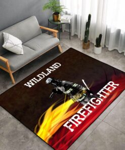 Wildland Firefighter Gal046 Rugs, Firefighter Area Rug, Fireman Carpet Gifts for Dad, Son, Fireman, Firefighter Lovers