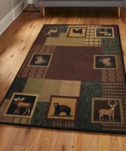 Wildlife Cool Rugs, Rustic Wildlife Rug, Rustic Rug, Rustic Lodge Area Rugs, Carpet for Living Room A30