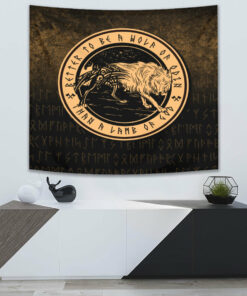 Wolf Of Odin Gold Version Tapestry for Wall Décor