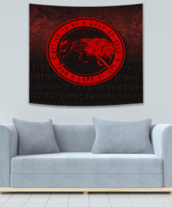 Wolf Of Odin Red Version Tapestry for Wall Décor