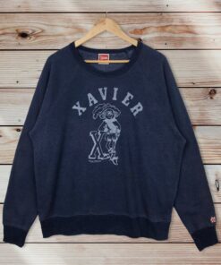 Xavier University Crew Neck Sweatshirt Printed Spell Out Big Logo Souvenir Xavier University Sweater Pullover
