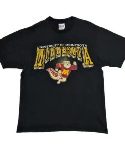 Y2K University Of Minnesota With Mascot Goldy Gopher Shirt Full Size, Minnesota Gophers University Football Fan Shirt