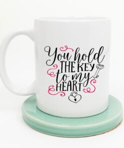 You Hold The Key To My Heart Valentine Mug For Husband Wife Couples Fiance Boyfriend Girlfriend For Valentine's Day Gifts