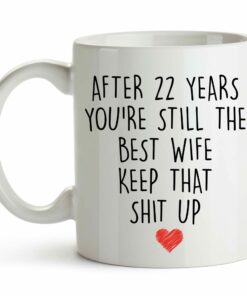 Younique Designs 22 Year Anniversary Coffee Mug For Her, 11 Ounces, 22Nd Wedding Anniversary Cup For Wife, Twenty Two Years, 22Nd Year